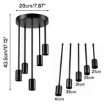 Emitto Ceiling Lights 5 Lights Flush Fitting Pendant Lamp E27 Base Black