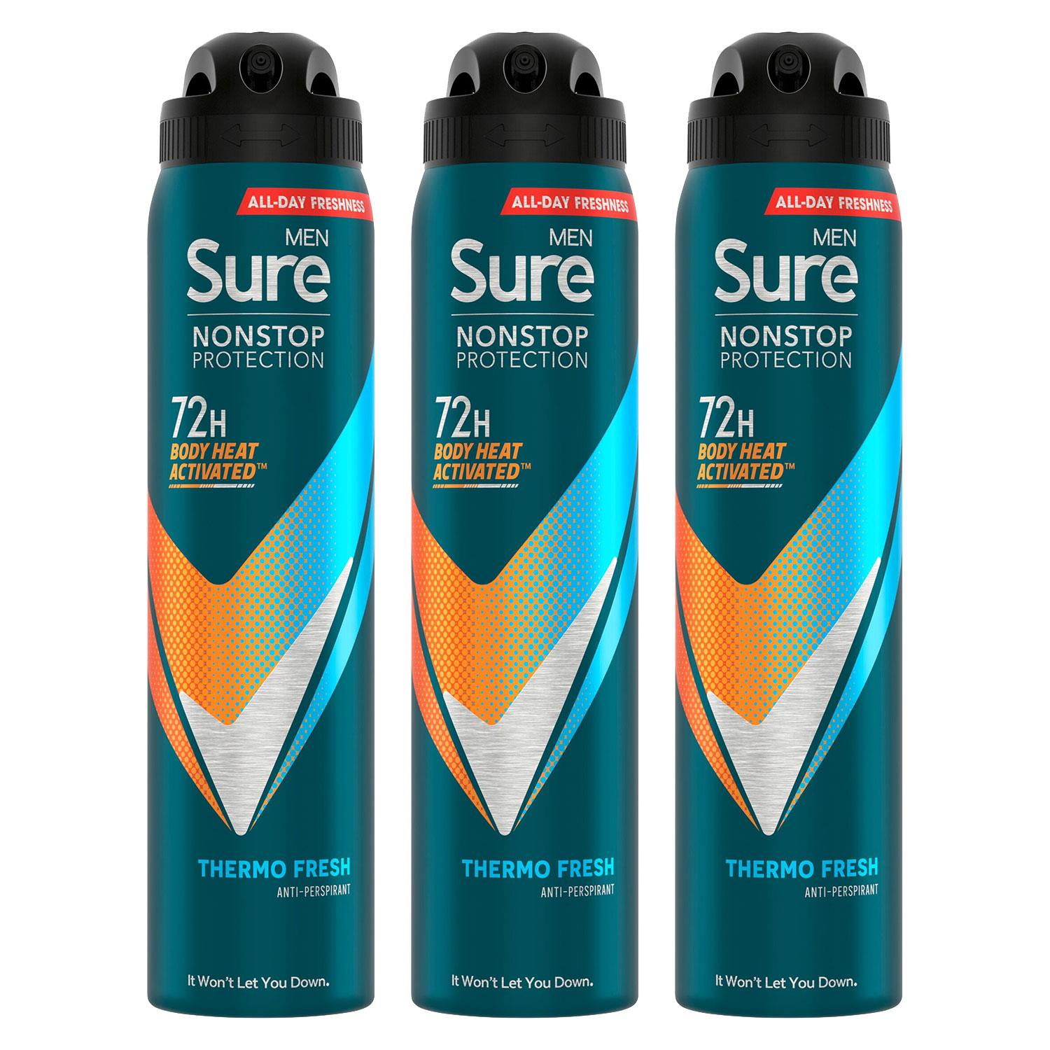 Men Anti-perspirant 72h Nonstop Protection Thermo Fresh Deodorant, 3pk, 250ml | 3