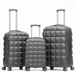 Set Of 3 Hard Case Bubble Design Check-in Size Suitcases Hold Luggage - Overhead Cabin Bag With Medium & Large Check-in 20kg+ Hold Suitcase | Set of 3 | Anthracite