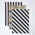 Modern Pattern Black And White Tea Towels Set Of Three
