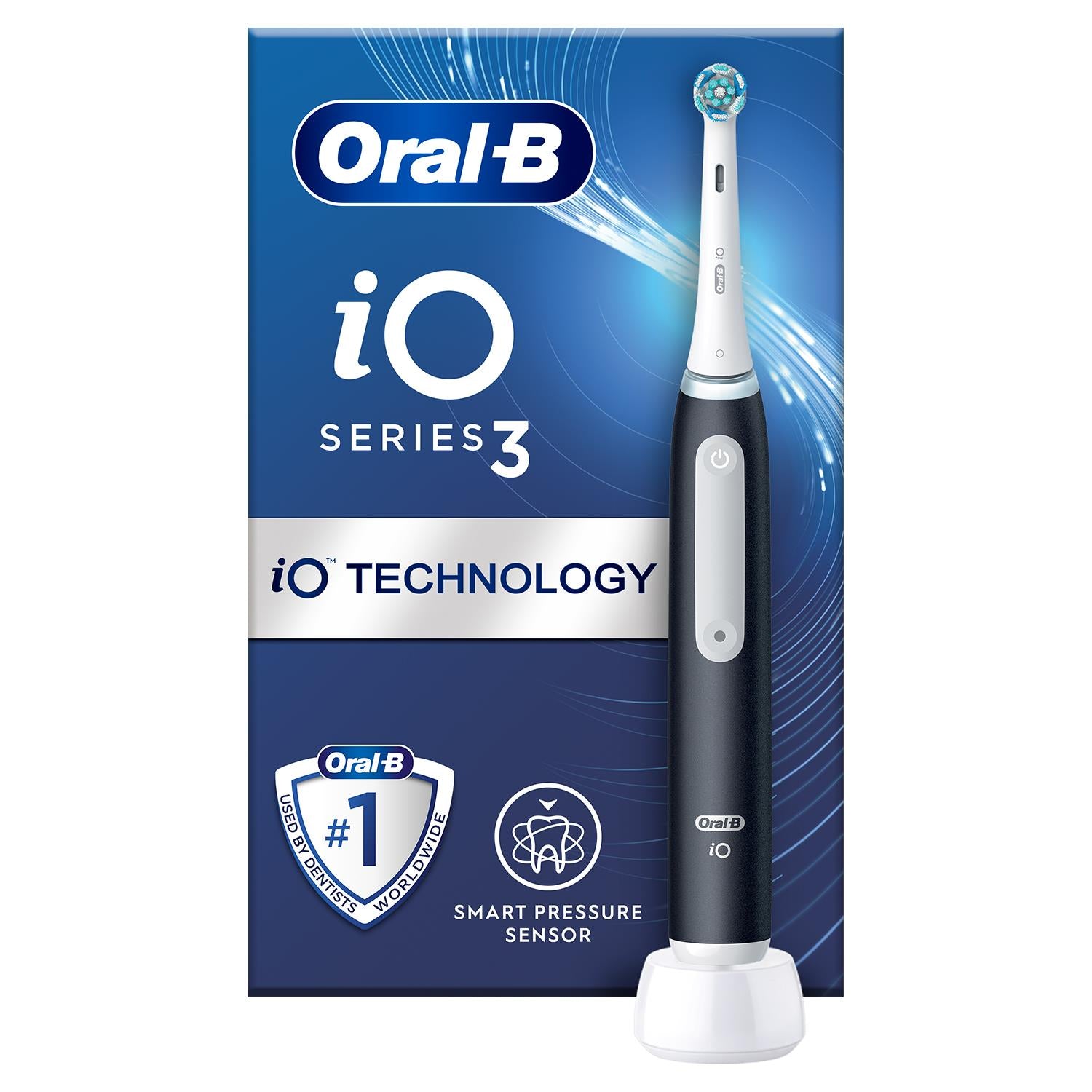 Io3 Electric Rechargeable Toothbrush With 3 Cleaning Modes, Matt Black