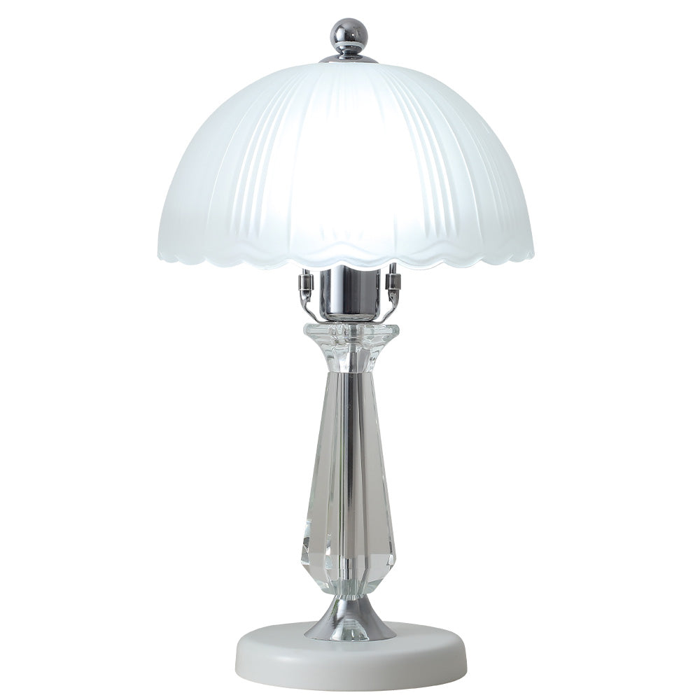 Breeins Crystal Table Lamp With Scalloped Lampshade