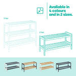 Bamboo 2-tier Shoe Rack - Grey/natural