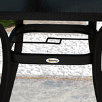 Outdoor Table, Metal Top, Steel Frame, Umbrella Hole, Black
