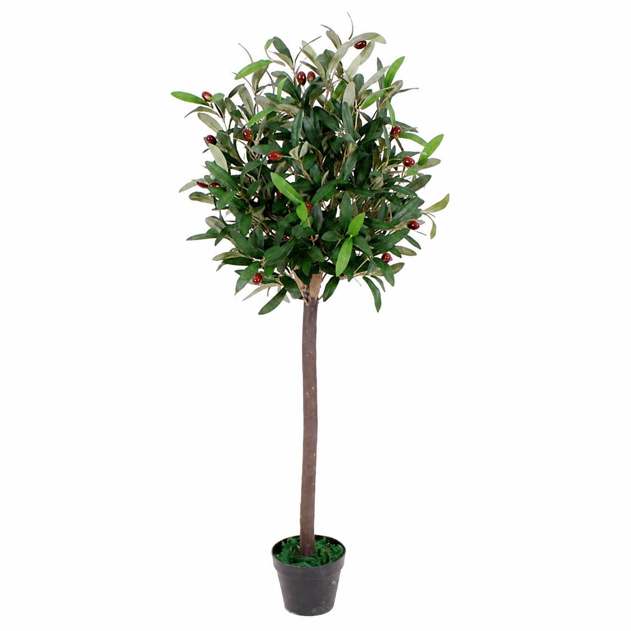 90cm  Design Uk Realistic Artificial Olive Tree In Black Plastic Pot