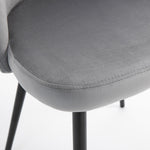2 Pieces Modern Upholstered Fabric Bucket Seat Dining Chairs