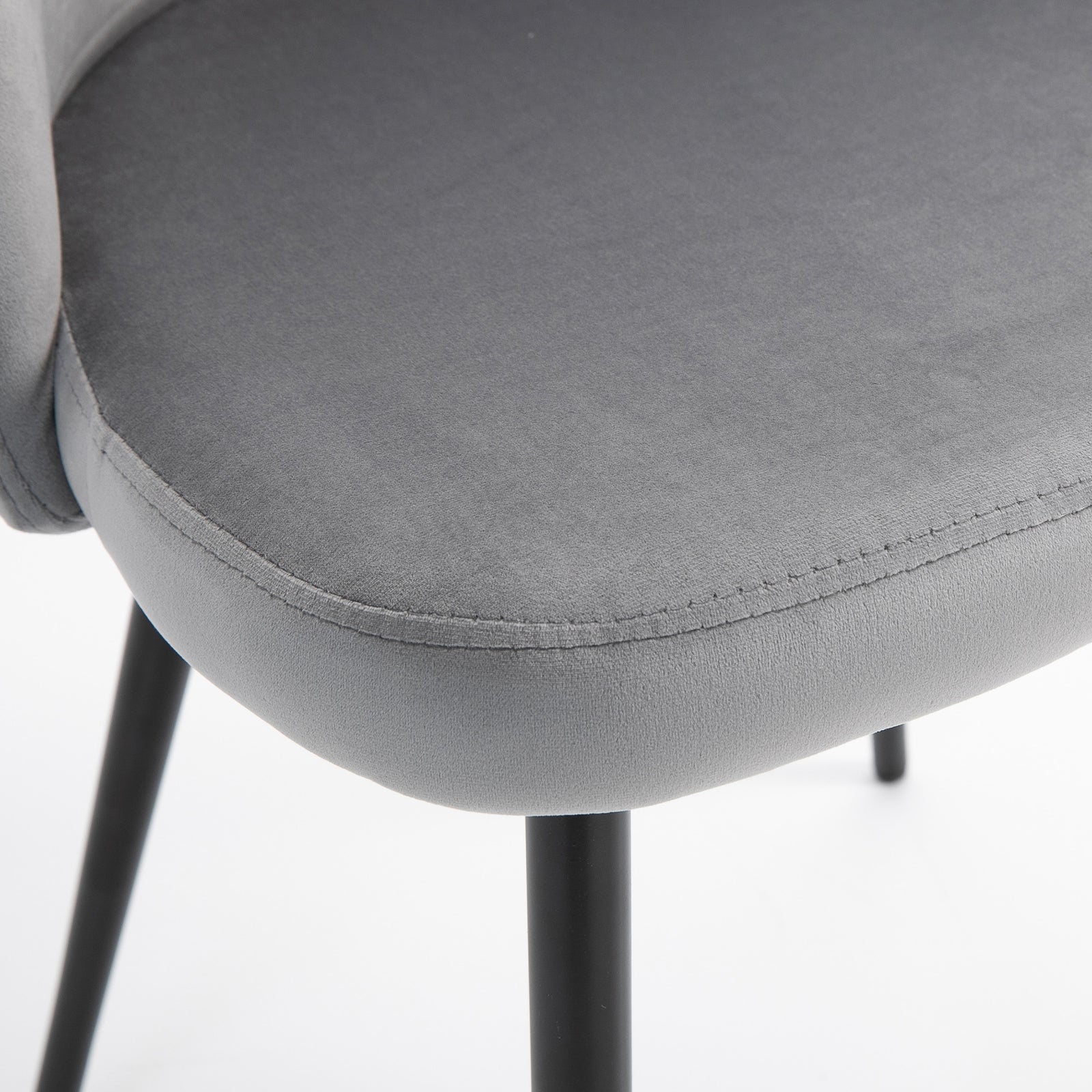 2 Pieces Modern Upholstered Fabric Bucket Seat Dining Chairs