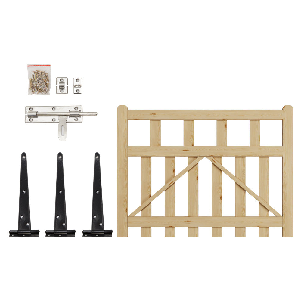 90cm/120cm W X90cm H Outdoor Wooden Garden Gate Fence Door | 120cm | Natural