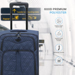 Lightweight 4 Wheel 800d Soft Case Quilted Suitcases Set Of 3 Anti Crack - Cabin & Hold Luggage 100+ Airlines Approved | Set of 3 | Navy Blue