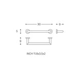 Towel Rail, Silver Gloss, Wall-mounted, 30 Cm. Collection Kubic