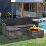 Outsunny 3 Pcs Outdoor Pe Rattan Corner Sofa Set With Thick Cushions