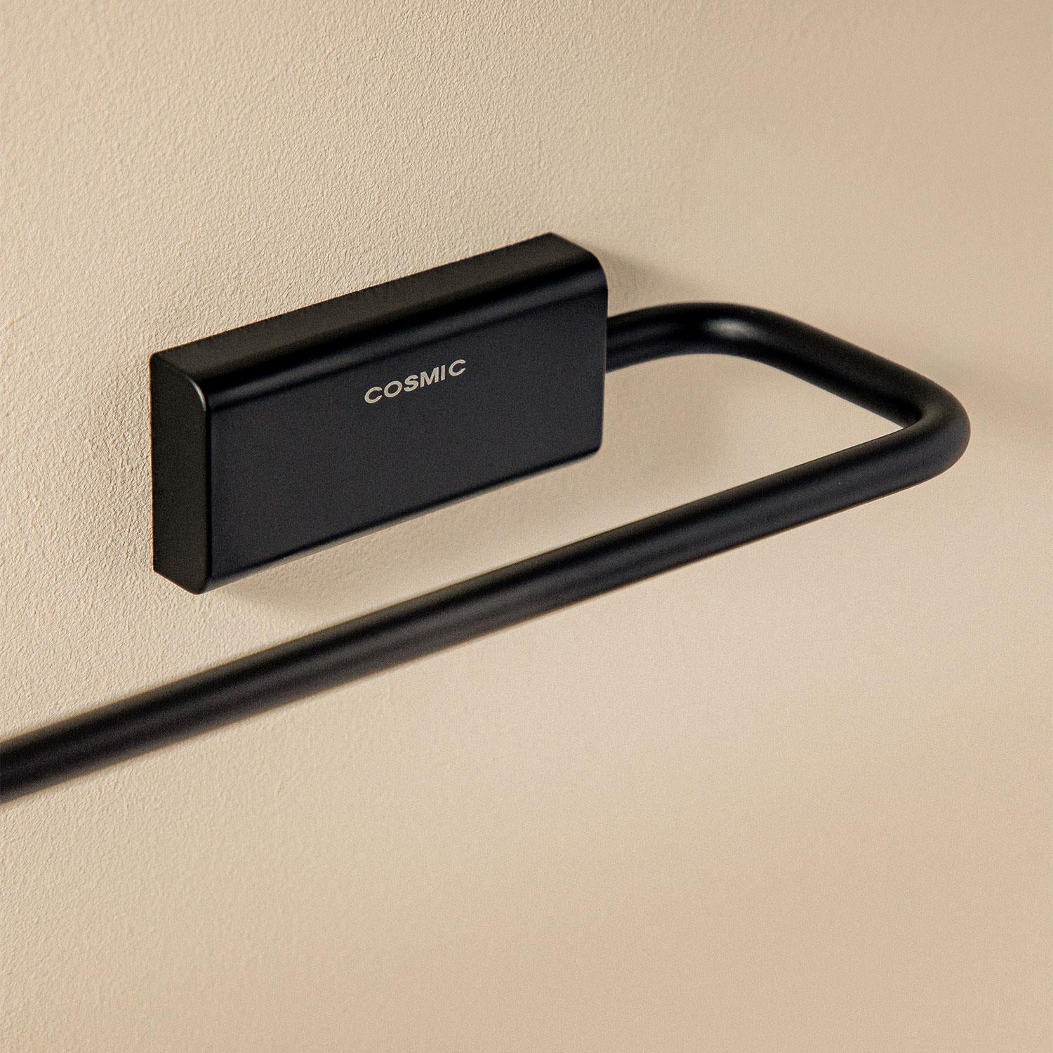 Towel Rail, 40cm, Screw-in Or Self-adhesive, Matt Black, Next Collection