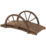 Wooden Garden Bridge With Railings, 100lx50wx37h Cm