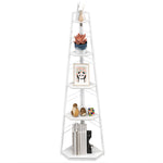 5-tier Corner Shelf, Shelving Unit With Adjustable Feet | One Size | White