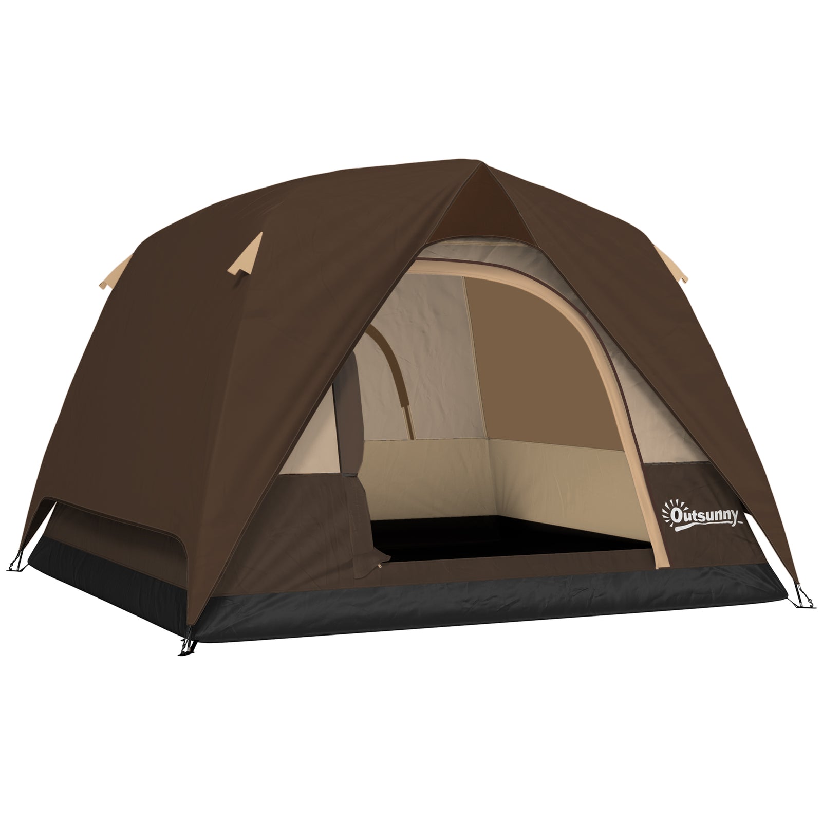 3-4 Person Camping Tent, Waterproof Tent | Brown