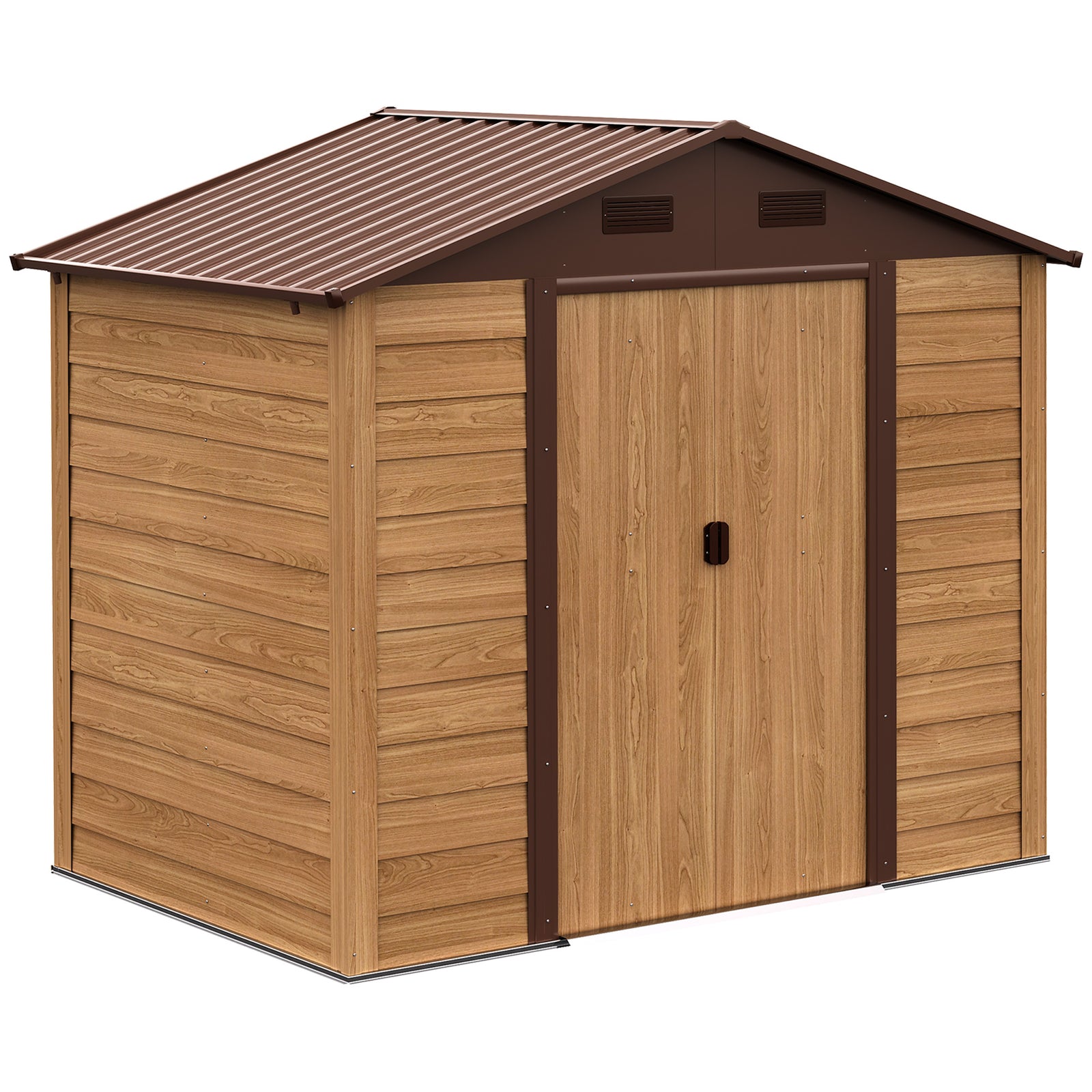 Garden Shed Wood Effect Tool Storage Sliding Door Wood Grain | Medium | Brown