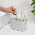 Recycled Large Bathroom Caddy  - Six compartments -  Easy to clear removable parts - Made in the UK | Stone