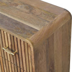 Solid Mango Wood T-bar Ridged Chest