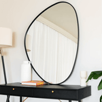 Izumi - Metal Irregular Pebble Mirror | 120cm x 90cm | Black