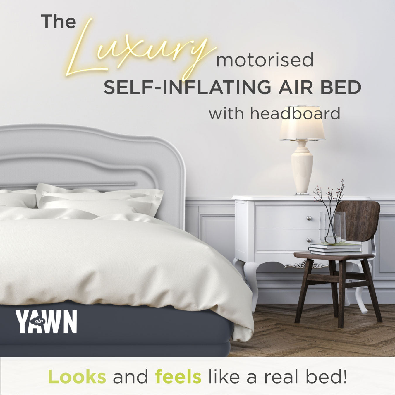 Air Bed Deluxe With Custom Fitted Sheet | Double