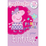Peppa Pig Granddaughter Birthday Card With Badge Official Product