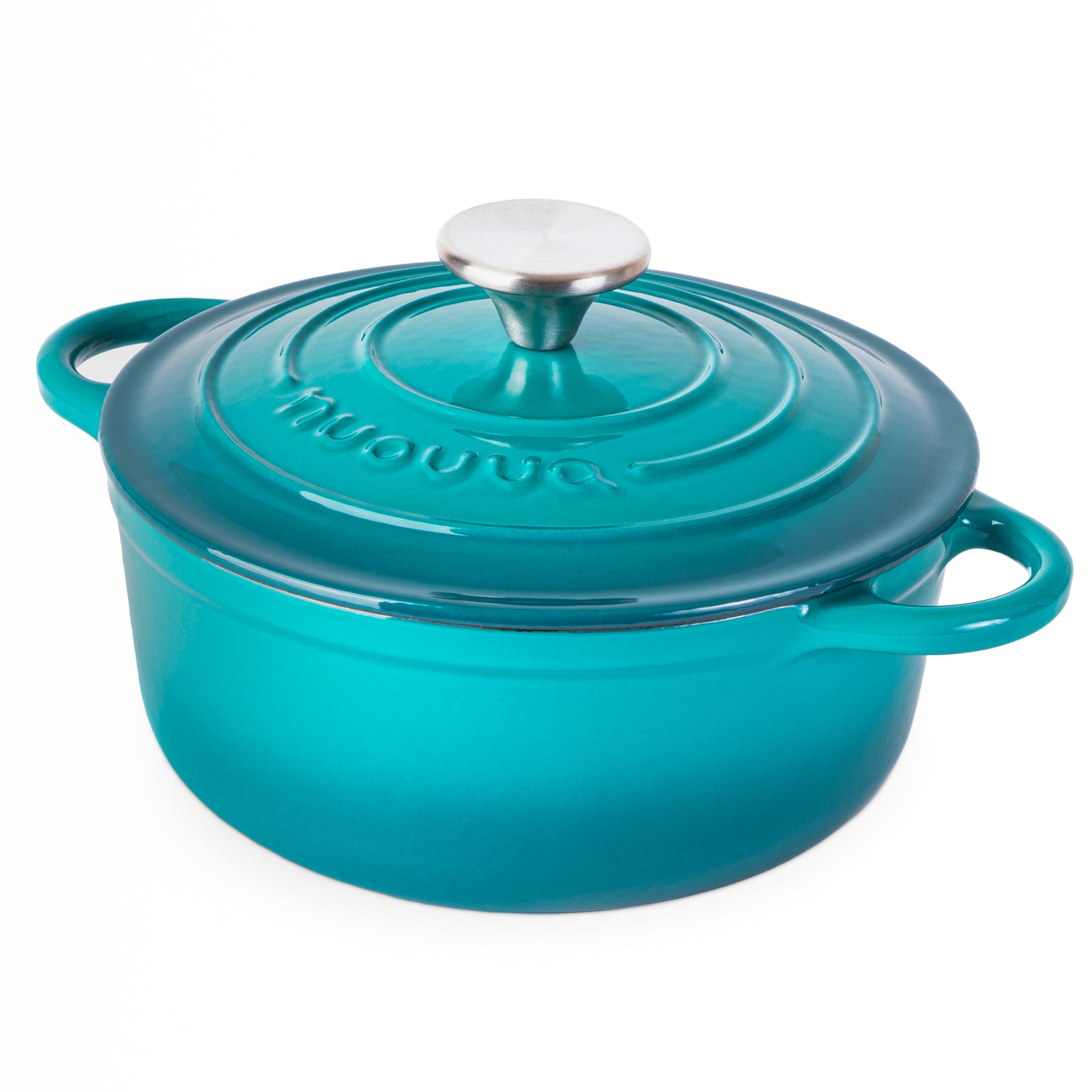 Cast Iron Dutch Oven Casserole Pot With Lid - 20cm (2l)  | Teal
