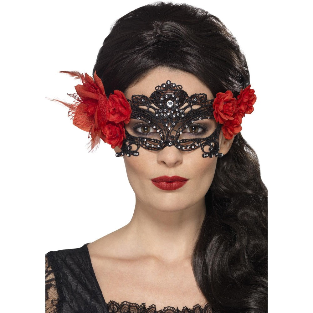 Day Of The Dead Lace Filigree Eyemask