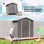 6.5x3.5ft Metal Garden Shed For Garden | Light Grey