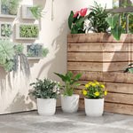 Round Plant Pots Outdoor 22cm For Garden Decoration | Set of 3 | White