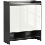Storage Cabinet With High Gloss White Doors For 15/19 Pairs | Large