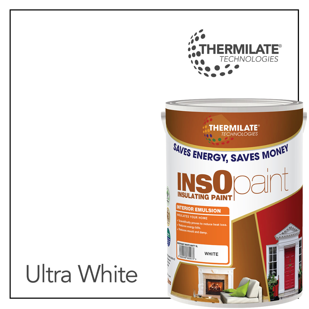 Insopaint Interior Emulsion Paint - Anti Mould, Insulating & Energy Saving For Interior Walls & Ceiling | 5l | Ultra White