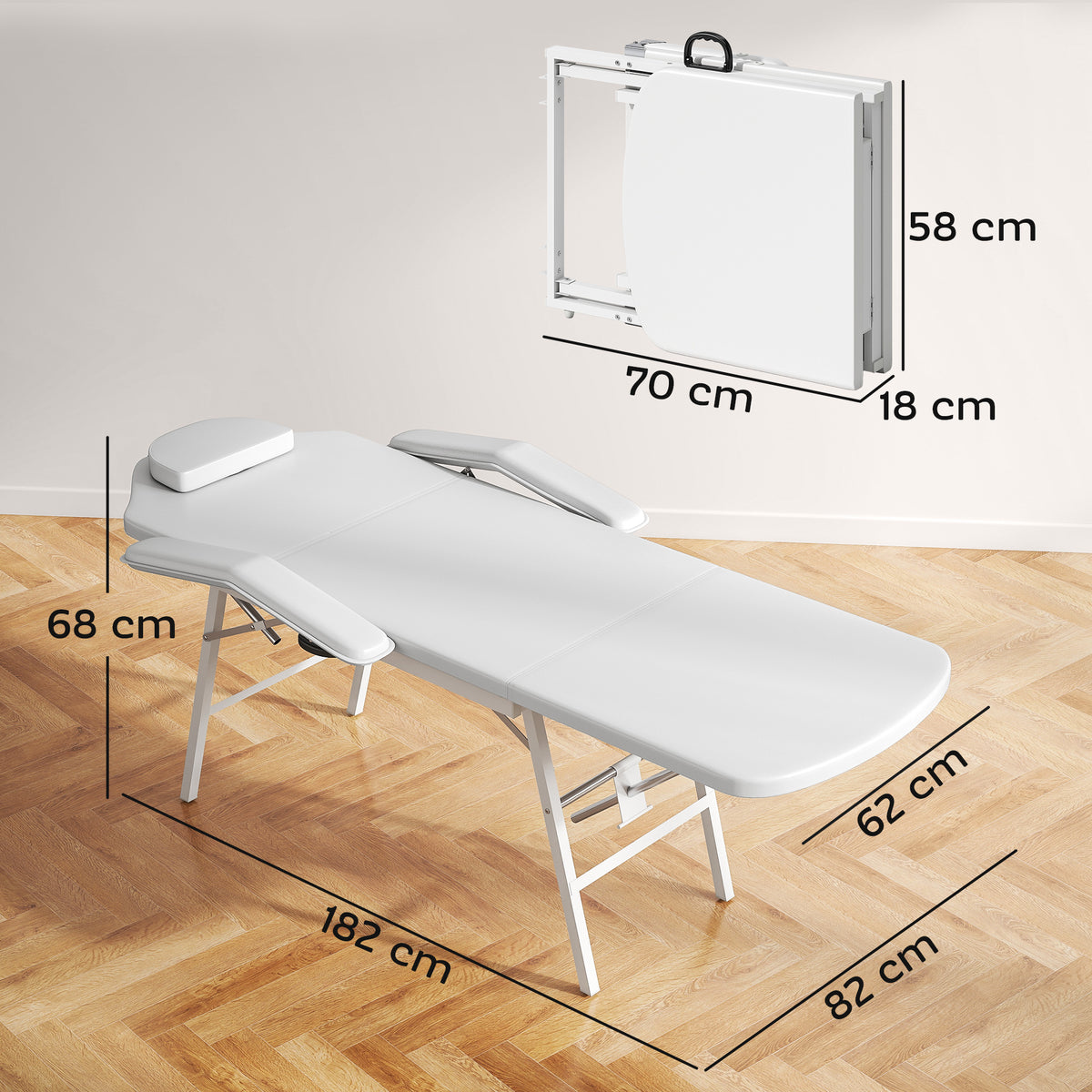 HOMCOM Adjustable Massage Table For Spa