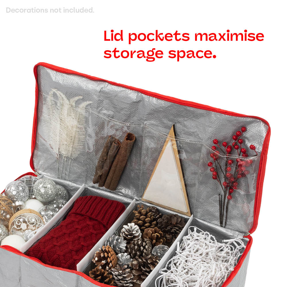Red Decoration Storage Bag Spacious Organiser With Dividers