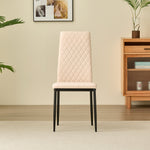 Miami Dining Table With 4 Emily Leather Chairs | Champagne
