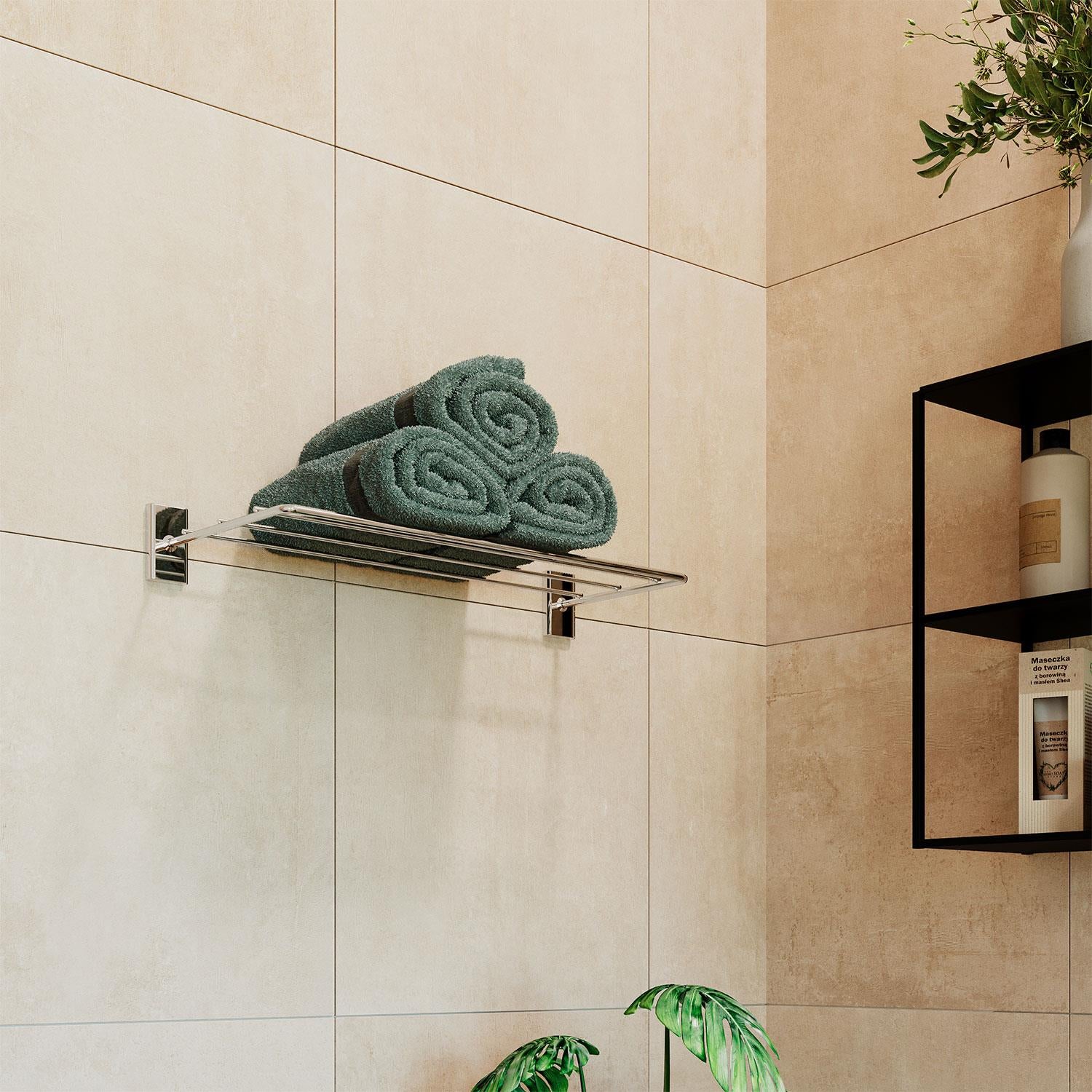 Towel Rack, Screw-in Or Self-adhesive, Chrome Silver, Next Collection