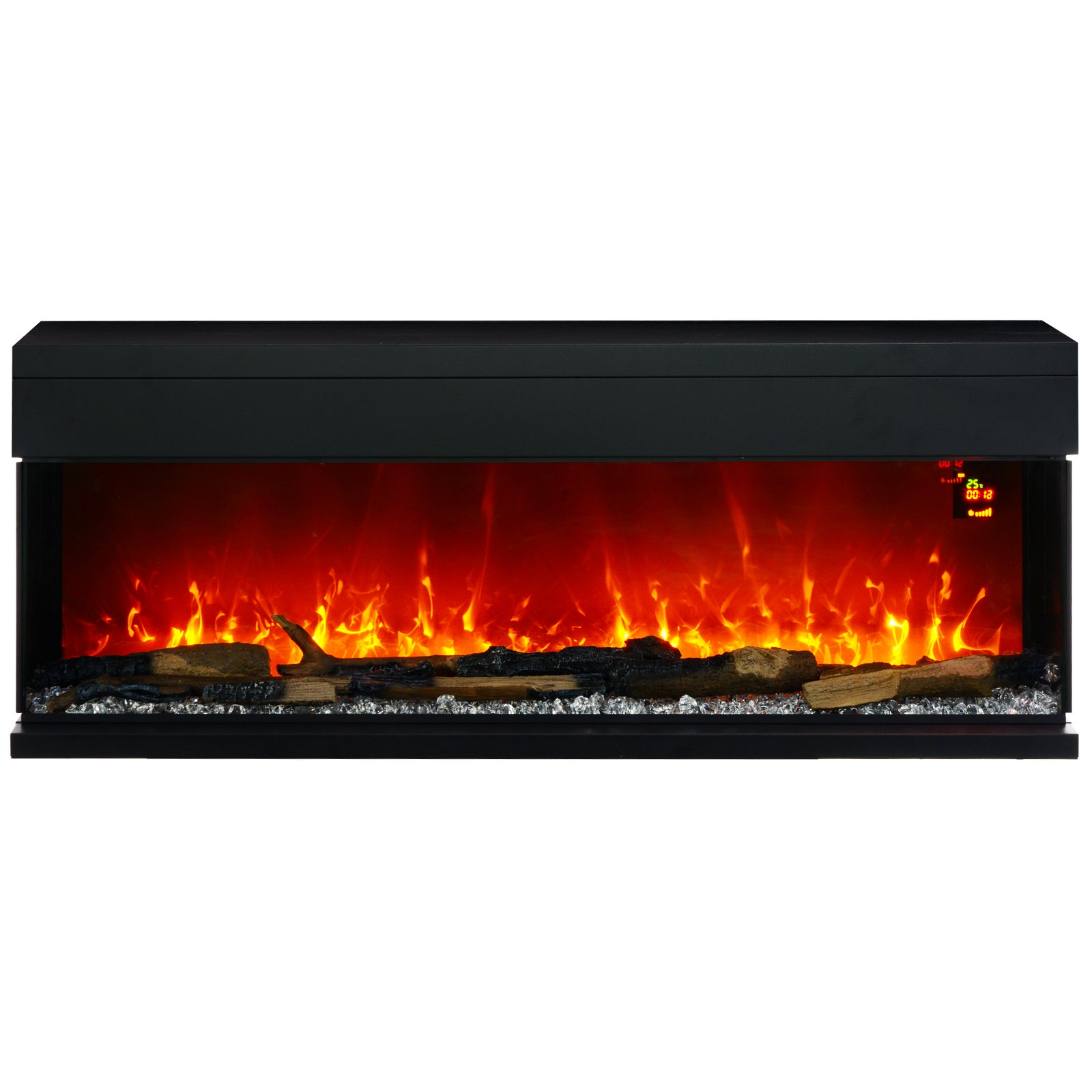 127/157cm Electric Fireplace Recessed Insert Wall Mount | Large | Black