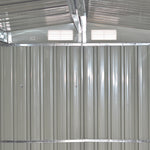 10.83  x 10.3 FT Waterproof Outdoor Metal Shed Garden Storage Tool Shed Apex Roof Double Door With Log Storage Store