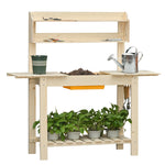Garden Potting Bench, Sliding Tabletop, Natural | Natural