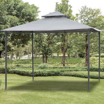 Outdoor Gazebo Steel Canopy Tent Pavilion 2-tier Roof Top