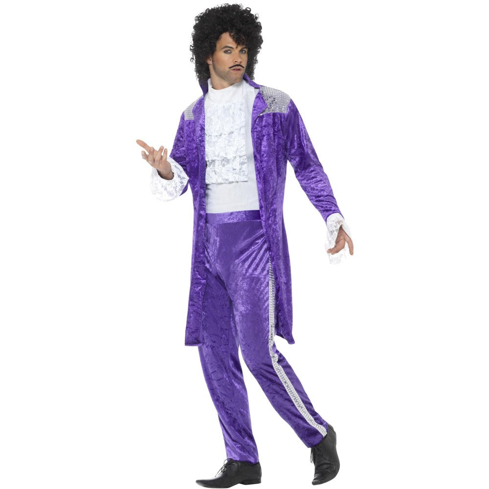 80s Purple Musician Costume | Medium