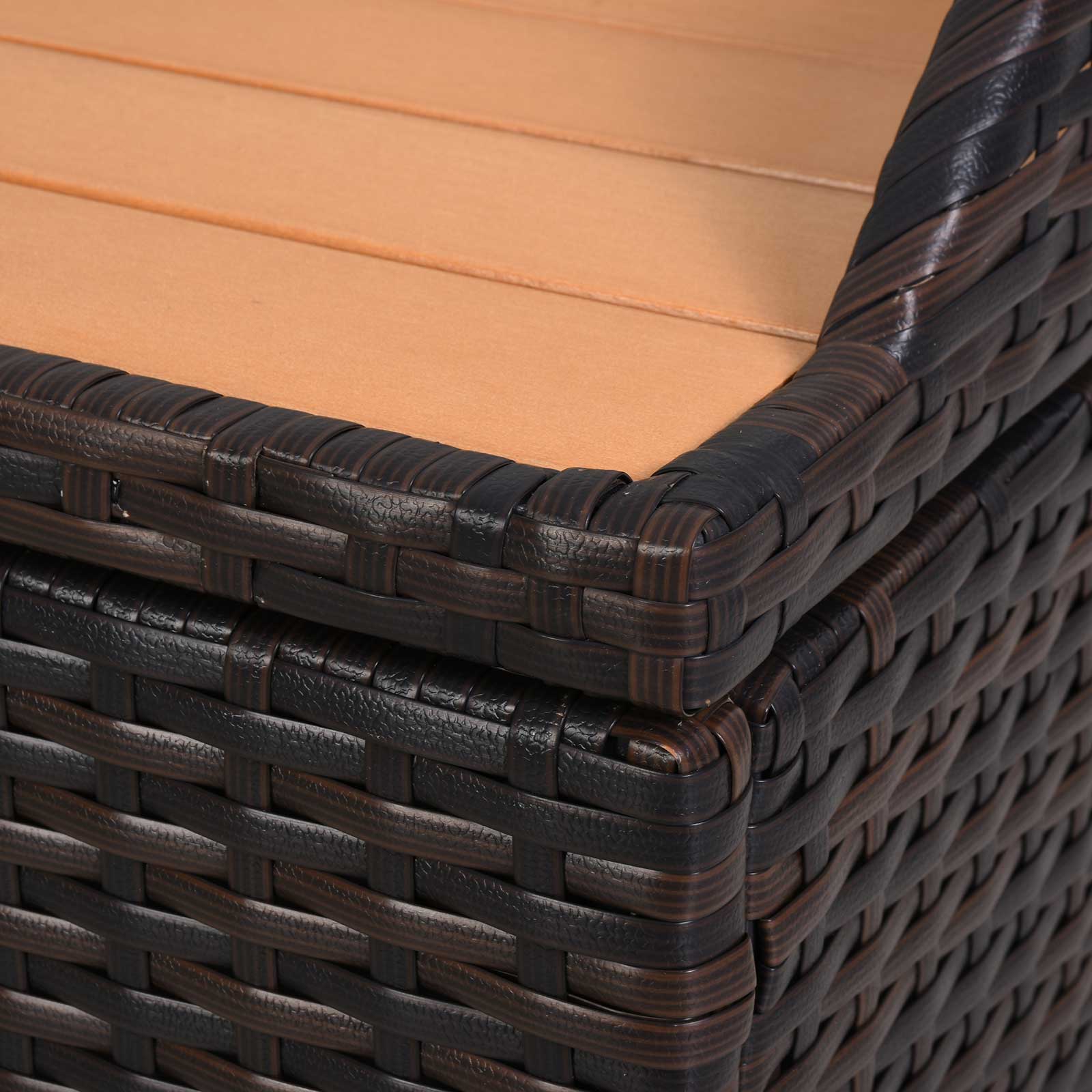 Pe Rattan Outdoor Storage Benches, Aluminium Garden Bench | Brown