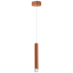 Copper Designer 5w Led Pendant Copper / Rose Gold Industrial Chic Cylindrical Shape
