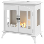 Ethanol Fireplace Stove Freestanding Bioethanol Fire, 0.9l Tank | White