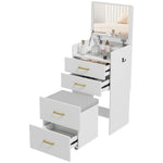 3 In 1 Dressing Table Vanity Desk With Mirror And Cushioned Stool