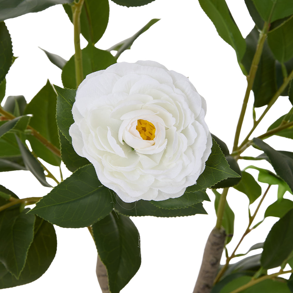 Artificial Camellia Plant Realistic Fake Tree Potted Home Office 90cm White