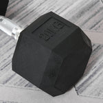 20kg Hex Rubber Dumbbell For Home Exercise | Black