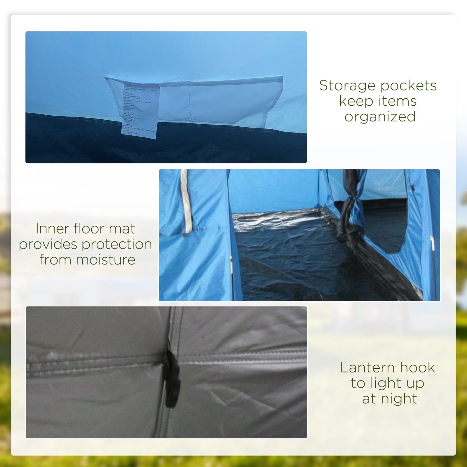 5-6 Man Family Tent Camping Tent With Two Room, Floor & Bag