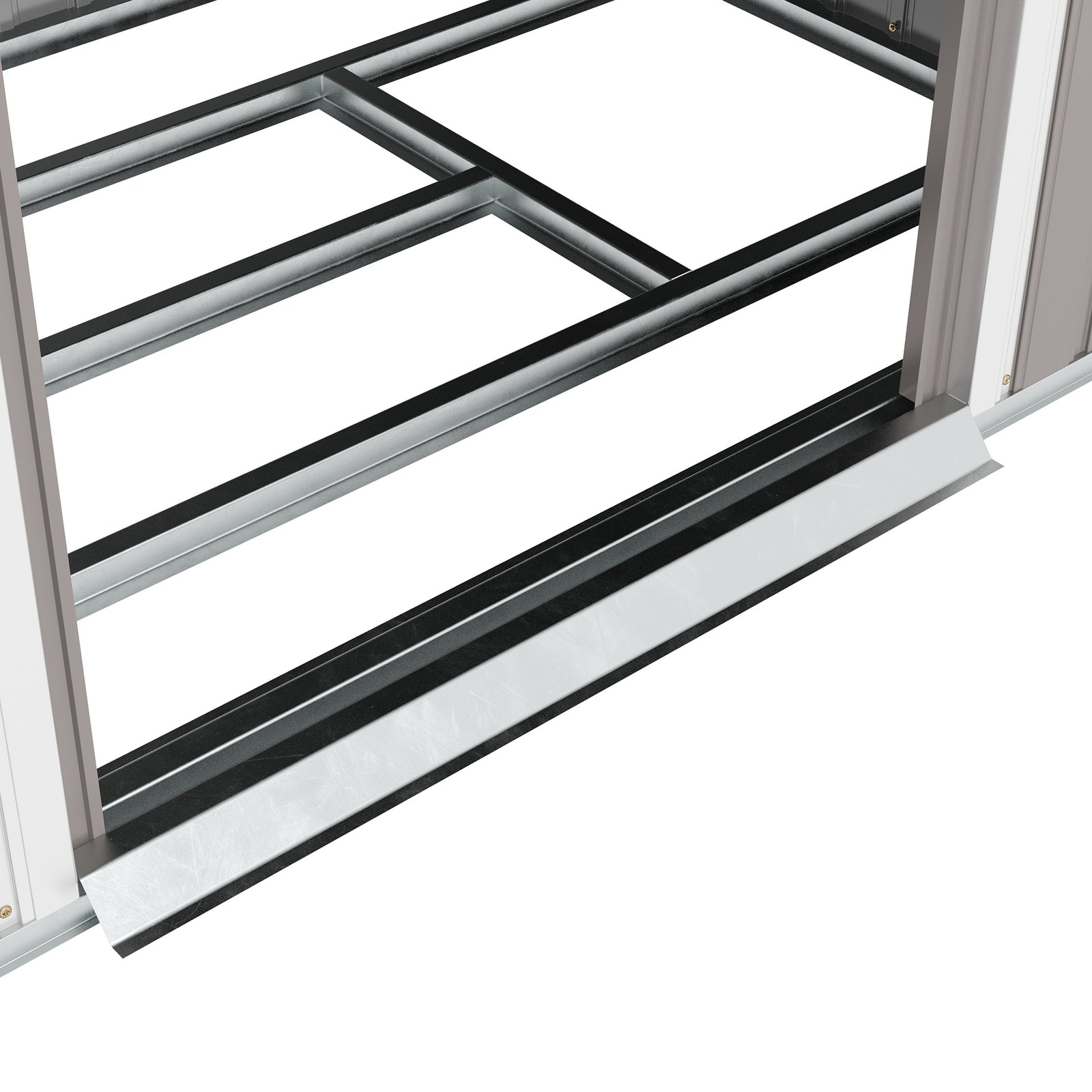 Metal Garden Storage Shed With Double Door And Ventilation | Gray