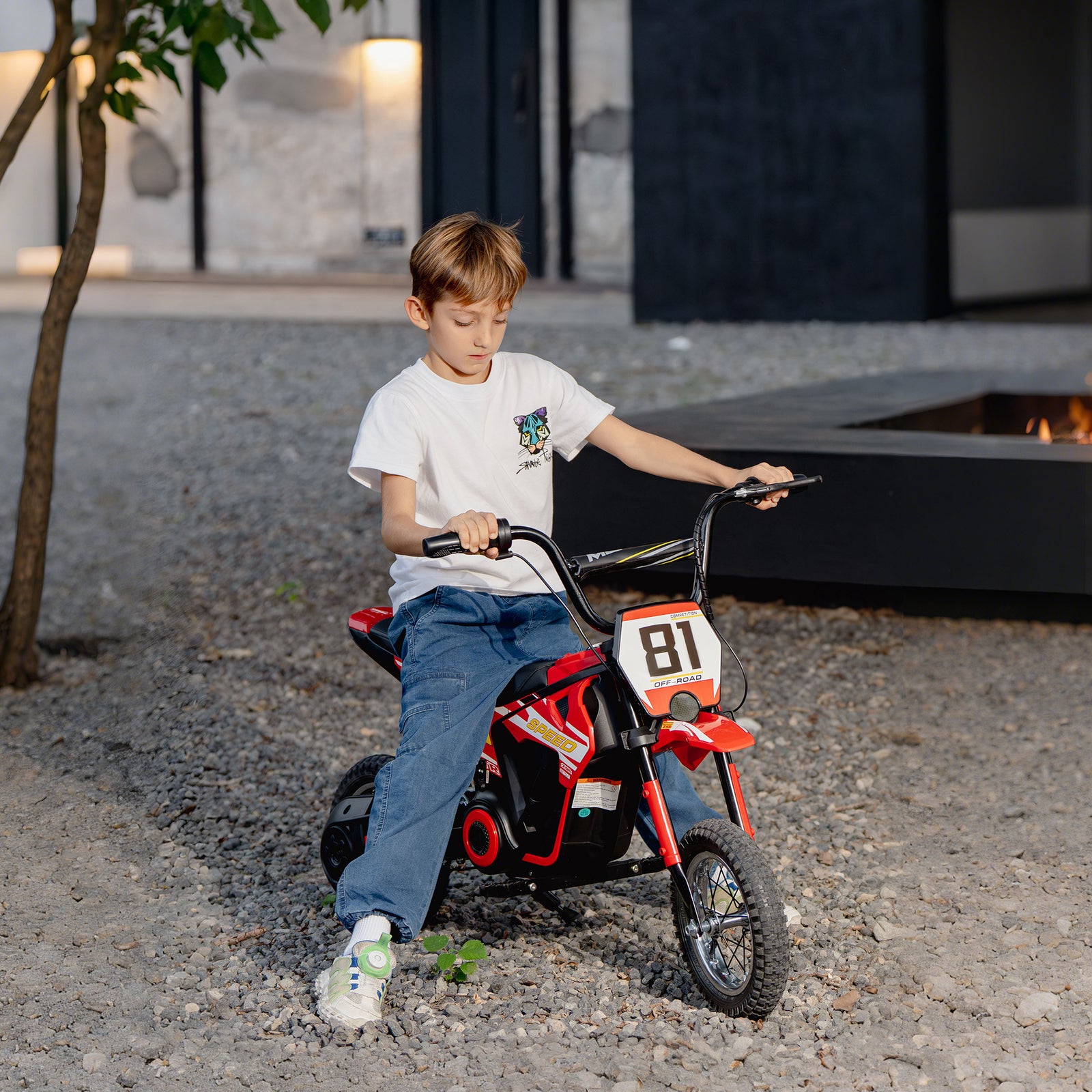 24v Battery Powered Ride On Motorcycle With Rear Suspension | Red