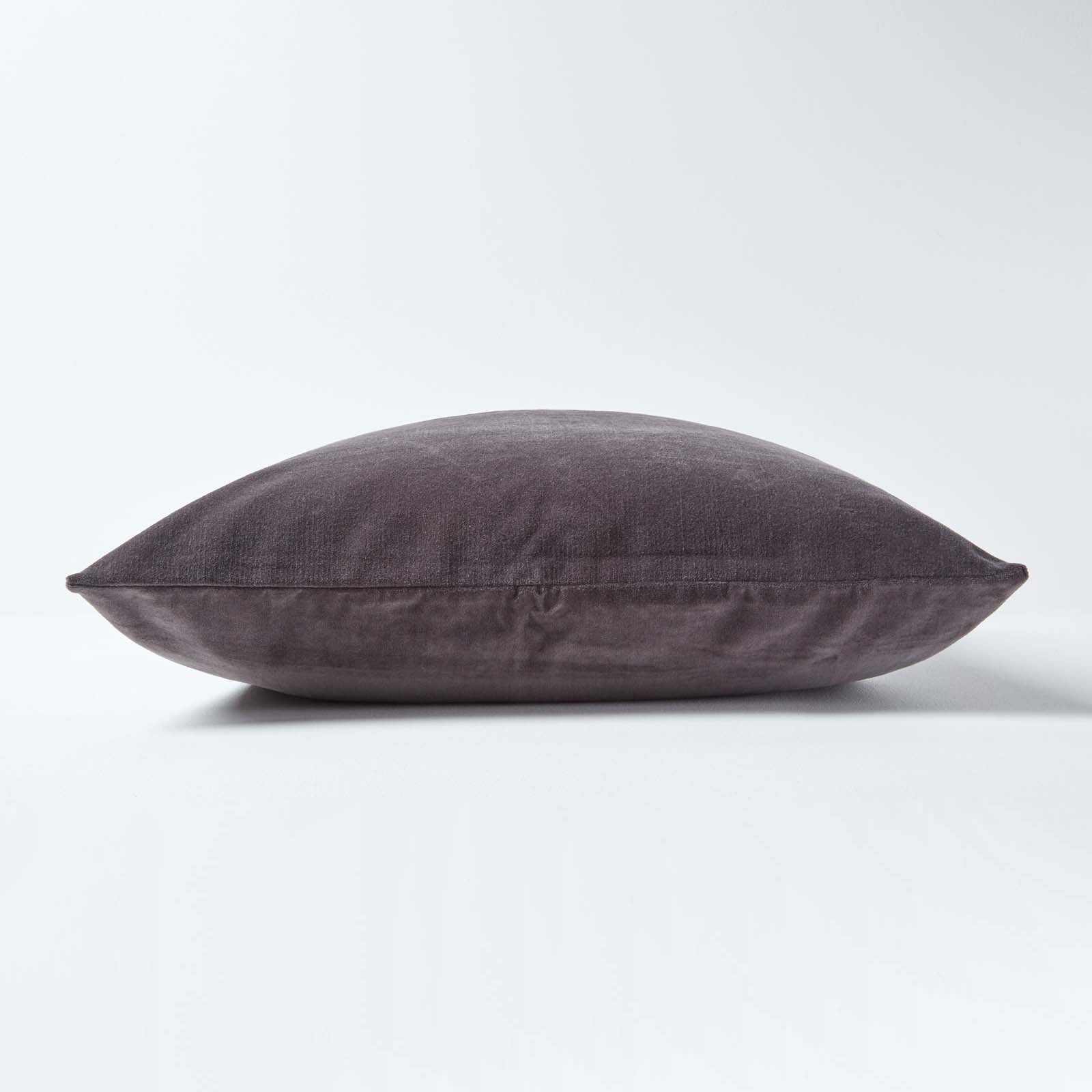 Luxury Cotton Velvet Cushion Cover | 40cm x 40cm | Dark Grey